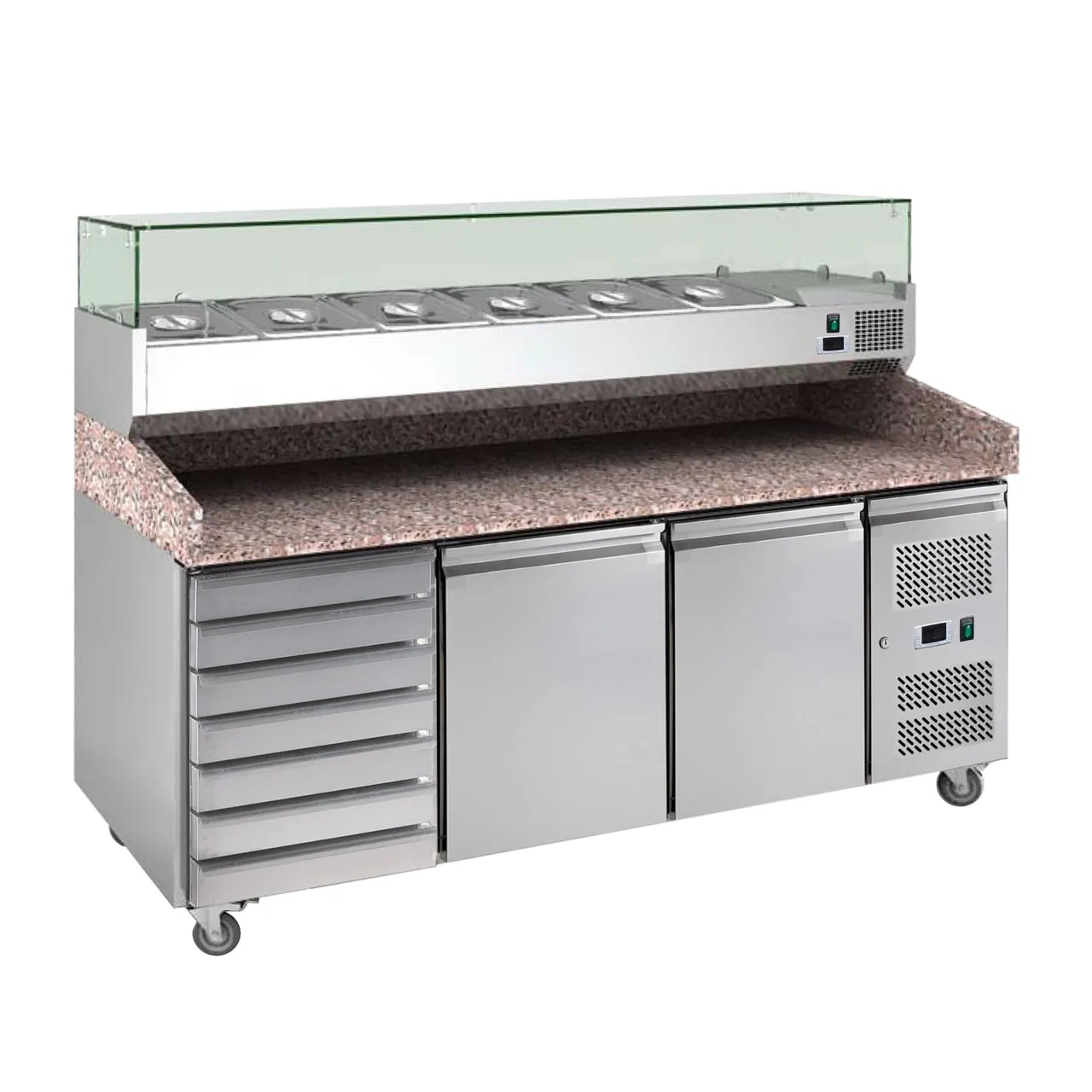 Salad Refrigerator With A Marble Top Alpha Kitchen